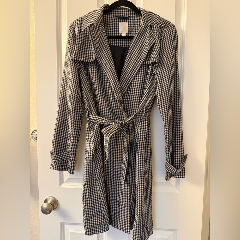 LC Lauren Conrad Black and White Checkered Coat